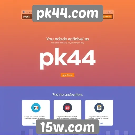 Navegação e design do site pk44.com
